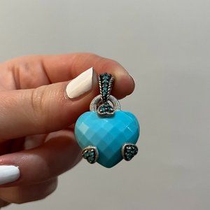 Judith Ripka Sterling Silver Turquoise Heart Pendant